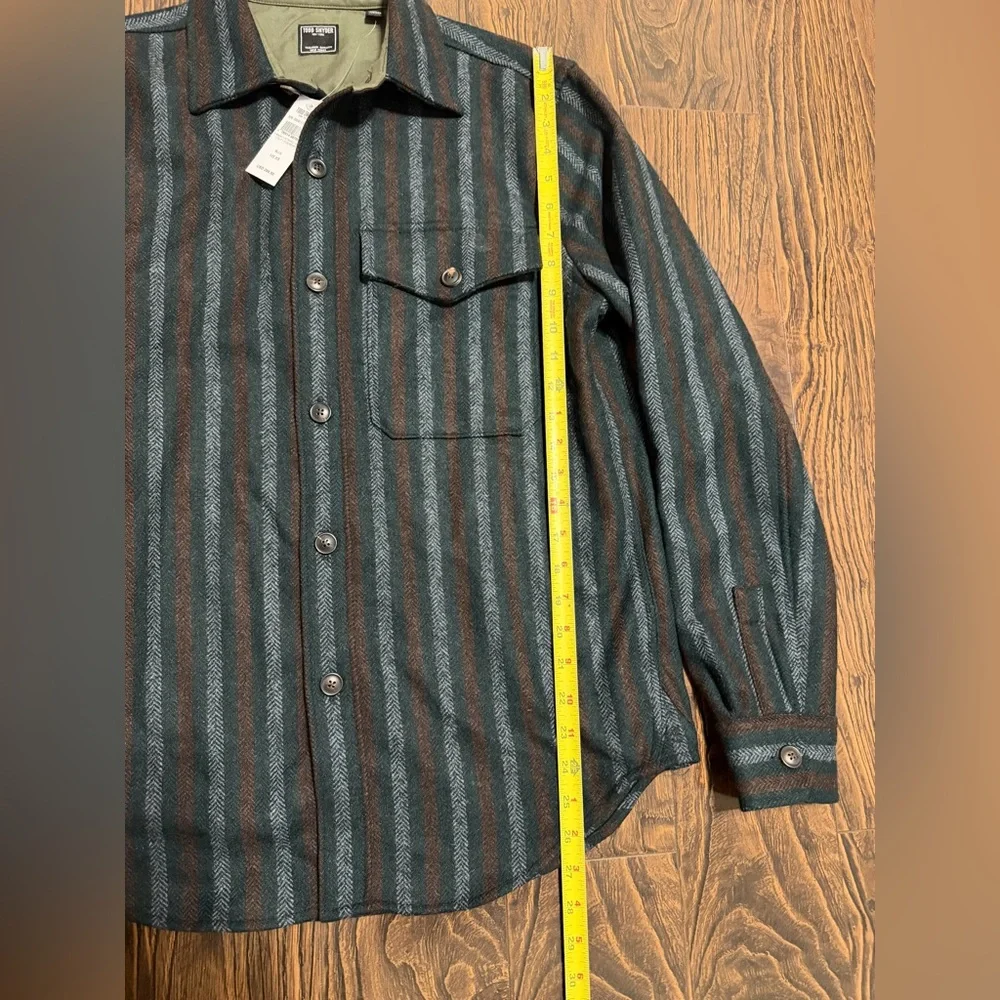 Todd Snyder Blue and Brown Striped Military Field Jacket - Picture 9 of 10